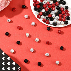 90Pcs 3 Styles Pave Disco Ball Beads&nbsp;RB-LT0001-01E