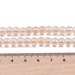 ガラスビーズ連売り  グリッターパウダー付き  ラウンド  ビスク  6x5.5mm  穴：1mm  約142個/連  29.92''（76センチメートル）&nbsp;GLAA-K068-01A-12