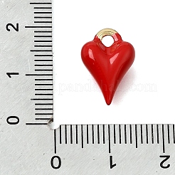 Heart Brass Enamel Charms&nbsp;KK-CBAEEA8-35G