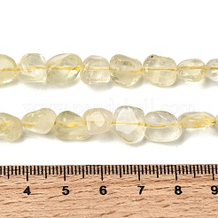 天然レモンクォーツ（加熱）ビーズ連売り  ナゲット  タンブルストーン  7~13x4.5~10x4.5~10mm  穴：1.2mm  約44~46個/連  15.08''~16.14''（38.3~41センチメートル）&nbsp;LS-G-P497-01E-52