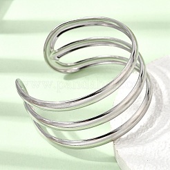 30mm 304ステンレススチール製 3連カフバングル（女性用）  変色なし  ステンレス鋼色  内径：2.05インチ（5.2cm）&nbsp;SA-CBA37BC-25P