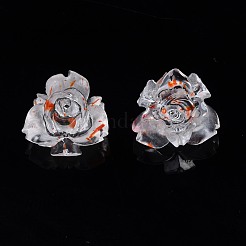 クリア樹脂カボション  ドライフラワーと  花  ミックスカラー  11x11x6mm&nbsp;CRES-S307-028