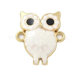 Rack Plating Brass Enamel Owl Connector Charms&nbsp;KK-A234-027G