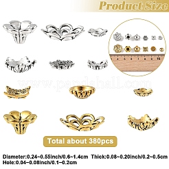 合金ビーズキャップ  チベットスタイル  ミックスカラー  6~14x2~4mm  穴：1~2mm&nbsp;TIBE-YW0002-11
