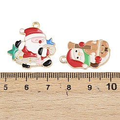 クリスマス合金エナメルペンダント  ミックスカラー  ゴールドカラー  混合図形  14~25.5x11.5~26x1.5~2.5mm  穴：1.6~2mm  50個/袋&nbsp;ENAM-G234-01H