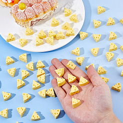 樹脂製食品シミュレーション70個  ドールハウスのキッチン遊びの装飾用  チーズ  きいろ  18x17.5x10mm&nbsp;AJEW-DC0002-14