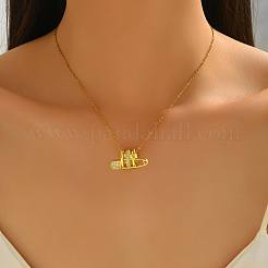 Elegant Brass Micro Pave Clear Cubic zirconia Safety Pin Pendant Necklaces for Daily Wear&nbsp;KQ9034