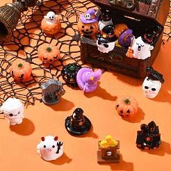 32個 16スタイル ハロウィン樹脂ディスプレイデコレーション  混合図形  ミックスカラー  24~33x14~28x18~24mm  2個/スタイル&nbsp;DJEW-CJ0001-04