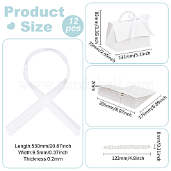 Wedding Paper Candy Gift Packaging Boxes with Polyester Ribbon and PVC Bead Chain&nbsp;CON-WH0089-68