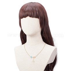 ガラスシード フラワー ペンダント ネックレス  女性のための金メッキステンレススチールジュエリー  カラフル  21.65インチ（55cm）&nbsp;NJEW-JN03934