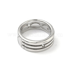 304ステンレススチール製ワイドフィンガーリング  ステンレス鋼色  7mm  内径：17mm&nbsp;RJEW-H230-12B-P