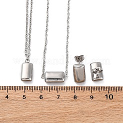 304ステンレスセット  ネックレス  ブレスレット  スタッドのピアス  長方形  ステンレス鋼色  19.76インチ（50.2cm）&nbsp;SJEW-C004-18P