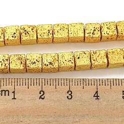 Electroplated Natural Lava Rock Beads Strands&nbsp;G-E602-03C-B