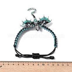 Pterosaur Alloy Enamel & Rhinestones Link Bracelets&nbsp;BJEW-A165-01C
