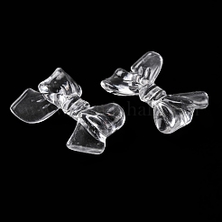 透明なアクリルビーズ  蝶結び  透明  25x33x12.5mm  穴：2mm&nbsp;X-OACR-M011-02