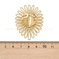 調節可能な304ステンレススチール製カフオープンリング（女性用）  花と涙  18KGP本金メッキ  50x38mm  調整可能&nbsp;RJEW-B155-03G