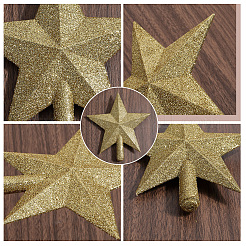 Star Plastic Christmas Tree Topper Ornaments&nbsp;AJEW-WH20004-17C