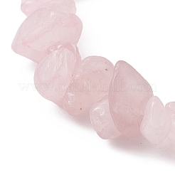 天然ローズクォーツチップビーズブレスレット  304ステンレススチール留め具付き  7-1/8インチ（18cm）&nbsp;BJEW-JB09686-02