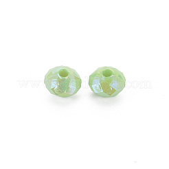 不透明なアクリルビーズ  ABカラーメッキ  ファセットロンデル  薄緑  6mm  穴：1.5mm  約6200個/500g&nbsp;MACR-Q239-018C-08