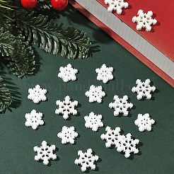 20個2スタイルの樹脂カボション  グリッターパウダー付き  クリスマス  スノーフレーク  雪  20~21x18~21x3~3.5mm  10個/スタイル&nbsp;CRES-YW0002-71