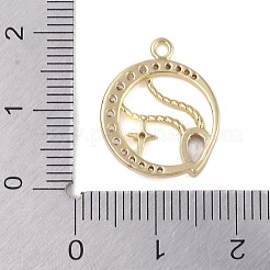 Brass Micro Pave Clear Cubic Zirconia Pendants&nbsp;LS-FIND-B077-02G-11