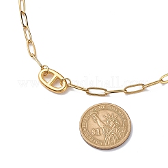 304 Stainless Steel Oval Link Bracelet and Necklace with Paperclip Chains&nbsp;SJEW-JS01254
