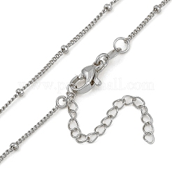 Brass & Imitation Pearl Cross Pendant Satellite Chain Necklaces&nbsp;NJEW-U015-09P