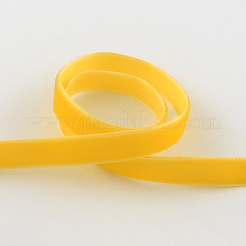 1/4インチの片面ベルベットリボン  ゴールド  1/4インチ（6.5mm）  約200ヤード/ロール（182.88メートル/ロール）&nbsp;OCOR-R019-6.5mm-019