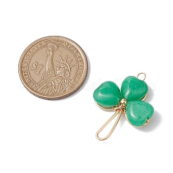 Dyed Natural Malaysia Jade Shamrock Pendants&nbsp;PALLOY-JF02785-03