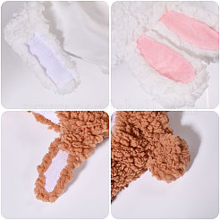2個 2スタイル かわいいコットン 暖かい ウサギ&クマ 帽子  ペット用品  ミックスカラー  140~190x140~190x23~54mm  1個/スタイル&nbsp;AJEW-GL0002-57