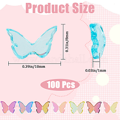 100Pcs Butterfly Resin Cabochon&nbsp;DIY-GF0010-06B