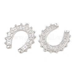 304ステンレスペンダント  ナザールボンジュウのお守りが付いた蹄鉄  ステンレス鋼色  35.5x32.5x1.5mm  穴：1.6mm&nbsp;SA-CBAB51A-14P