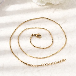 1.3MM 304 Stainless Steel Boston Link Chains Necklaces for Women Men&nbsp;NJEW-Z115-12G-01
