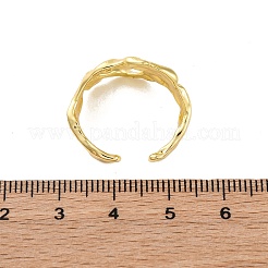 Textured Brass Cuff Finger Rings for Women&nbsp;RJEW-G337-29G