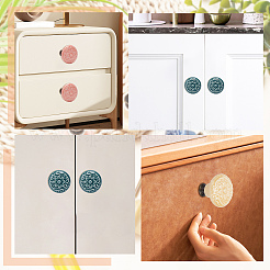 18色の丸型エンボス加工磁器製引き出しハンドル6個  キャビネットドアノブ  18個ネジ付き  ミックスカラー  ノブ：34x30~32mm&nbsp;DIY-CP0007-41