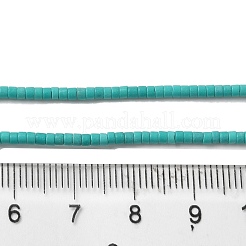 天然石瑪瑙ビーズ連売り  ディスク  染め＆加熱  ヒシビーズ  ダークターコイズ  2x1mm  穴：0.5mm  約270個/連  15.24インチ（38.7cm）&nbsp;G-C139-A10-01