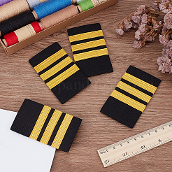 シルク航空肩章  長方形  ゴールド  84x50x2.5mm&nbsp;AJEW-CY0002-53A