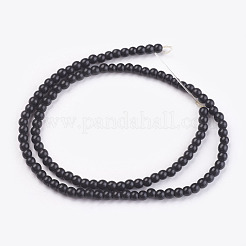 1連染め加工ブラックラウンド合成ターコイズビーズ連売り  4mm  穴：1mm  約110個/連  15.6インチ&nbsp;X-TURQ-G106-4mm-02C