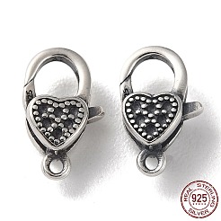 925 Thailand Sterling Silver Lobster Claw Clasp Rhinestone Settings&nbsp;STER-D003-50AS