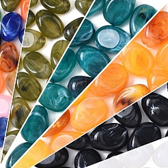 20Pcs Oval Imitation Gemstone Acrylic Beads&nbsp;OACR-YW0002-48