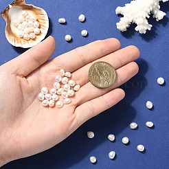 天然養殖淡水真珠ビーズ10個  研磨両側  貝殻色  7~8x6~7x5~6mm  穴：0.5mm&nbsp;PEAR-YW0001-35