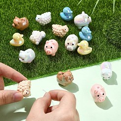 16個 8スタイル 動物テーマ UVメッキアクリルビーズ  虹色の  混合図形  ミックスカラー  20~22.5x17~28.5x16.5~26.5mm  穴：3~3.5mm  2個/スタイル&nbsp;OACR-YW0004-42