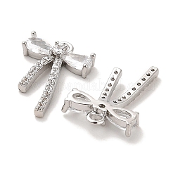 Brass Micro Pave Clear Cubic Zirconia Pendants&nbsp;KK-C054-23P