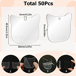 透明アクリルディスクビッグペンダント50個  アクリルブランク  猫の模様  50x2mm&nbsp;ZXFQ-SC0001-01B