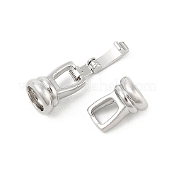 真鍮製折りたたみ式クラスプ  カドミウムフリー＆ニッケルフリー＆鉛フリー  プラチナ  28mm&nbsp;KK-U059-11P