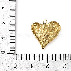 304ステンレスペンダント  ハートチャーム  ゴールドカラー  18.5x18.5x3.5mm  穴：1.8mm&nbsp;STAS-B092-09G