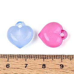 透明なアクリルパーツ  ハートチャーム  ミックスカラー  16.5x15x7.5mm  穴：2.5mm&nbsp;TACR-T028-80M