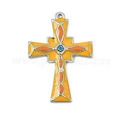 304 Stainless Steel with Orange Enamel Pendants&nbsp;SA-CBAA487-07P