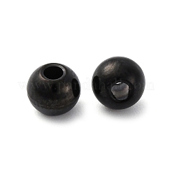 202 ステンレススチールロンデルスペーサービーズ  ブラック  6x5mm  穴：2mm&nbsp;STAS-F094-06B-B