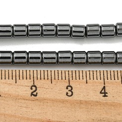 非磁性合成ヘマタイトビーズ連売り  コラム  4x4mm  穴：2.5mm  約94個/連  15.75''（40センチメートル）&nbsp;LS-G-I365-12